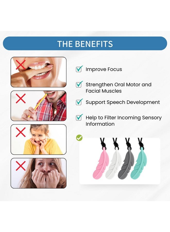 Nearbyme Chew Necklace for Sensory Kids, 3 Pack Sensory Oral Motor Aids Silicone Teething Toys for Autistic Chewers, ADHD, SPD, Oral Motor Stimulation or Special Needs (3 Packs)  - Image 3