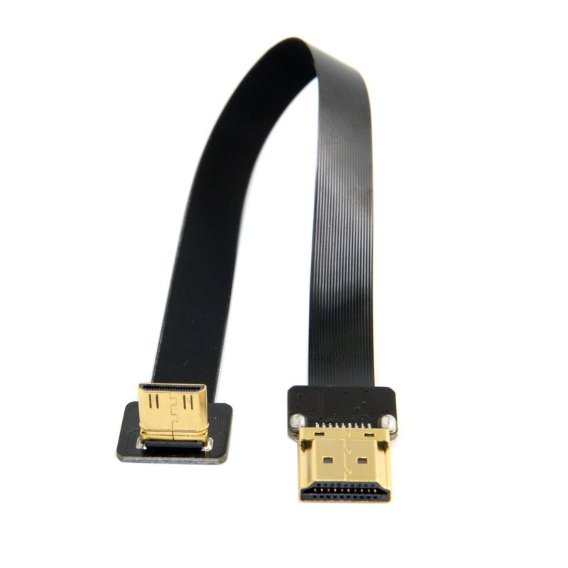 JSER كابل FPC مسطح HDMI ذكر إلى HDMI ذكر بزاوية 90 درجة JSER CYFPV بطول 20 سم متوافق مع FPV HDTV وطائرات متعددة المروحيات للتصوير الجوي - Image 2