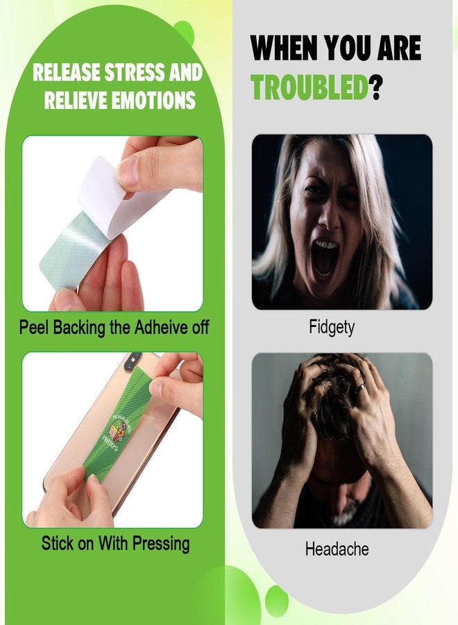 Chivertion 150 Pcs Mental Health Anxiety Stickers - Awareness Green Ribbon Relief Calm Sensory Gifts - Adhesive Strips Anti-Stress Toys for Teen School Office - Image 3