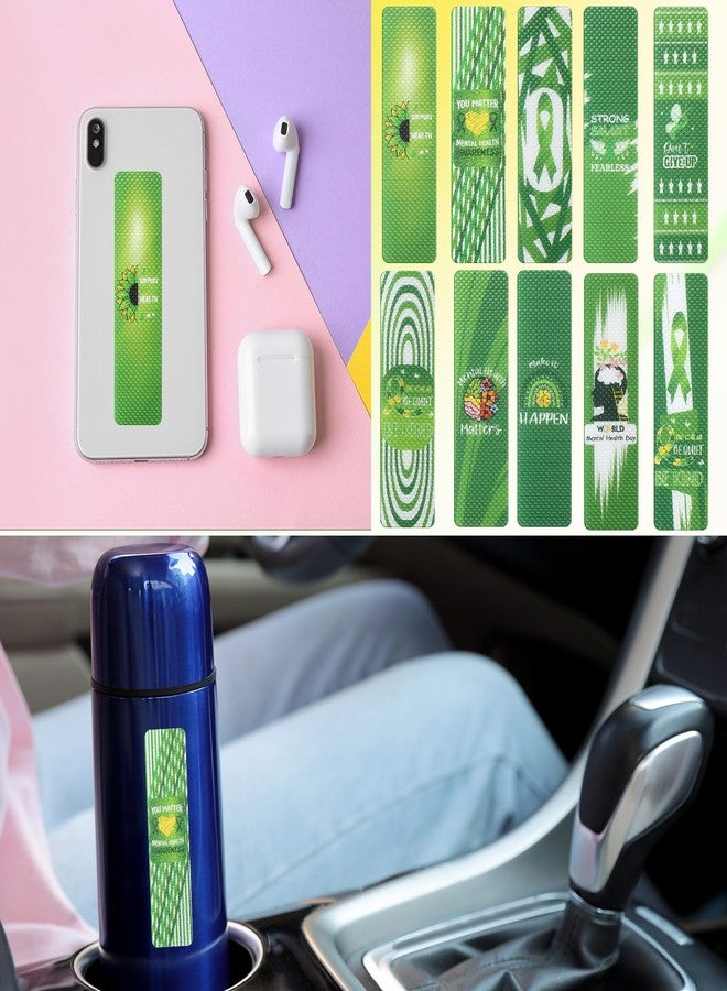 Chivertion 150 Pcs Mental Health Anxiety Stickers - Awareness Green Ribbon Relief Calm Sensory Gifts - Adhesive Strips Anti-Stress Toys for Teen School Office - Image 5