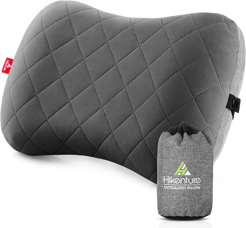 HIKENTURE Camping Pillow with Removable Cover - Ultralight Inflatable Pillow for Neck Lumbar Support - Upgrade Backpacking Pillow - Washable Travel Air Pillows for Camping, Hiking, Backpacking - Image 1