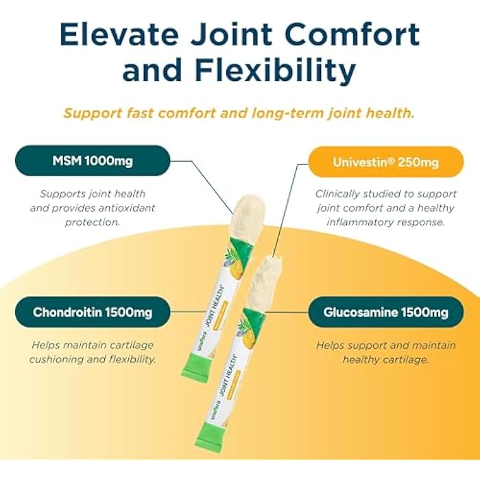 Univera Glucosamine, Chondroitin, MSM and Univestin, All-in-one Joint Support, Easy to Carry, Mango Flavor (30-Day Supply) - Image 3