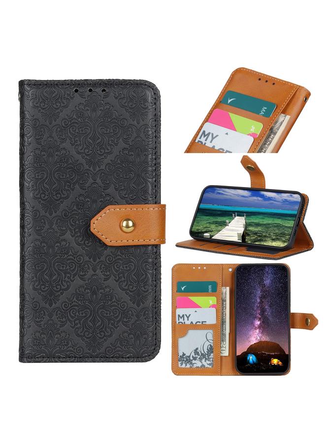 اس-توب جراب لهاتف Samsung Galaxy M23 / F23 جراب هاتف جلدي منقوش بنقشة زهور أوروبية - Image 1