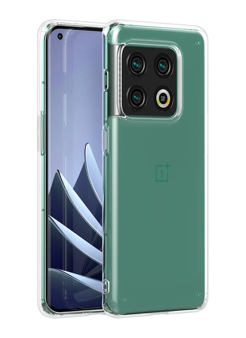 Raxoom Clear Case for Oneplus 10 Pro Case Shockproof [Hard PC Back+Soft TPU Bumper] [Reinforced Corner] [Anti-Yellowing] Support Wireless Charging Protective Phone Case Cover - Image 2
