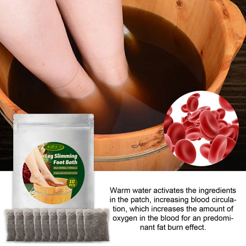EELHOE 10Pcs Leg Slimming Foot Bath Bags Mild Herbal Formula Increase Blood Circulation Stimulate Detoxification Reduce Leg Edema - Image 5
