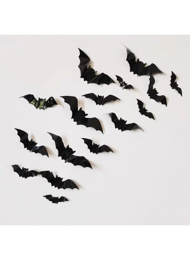 NIBEMINENT 3D Bat and Pumpkin Wall Stickers for Halloween Decoration