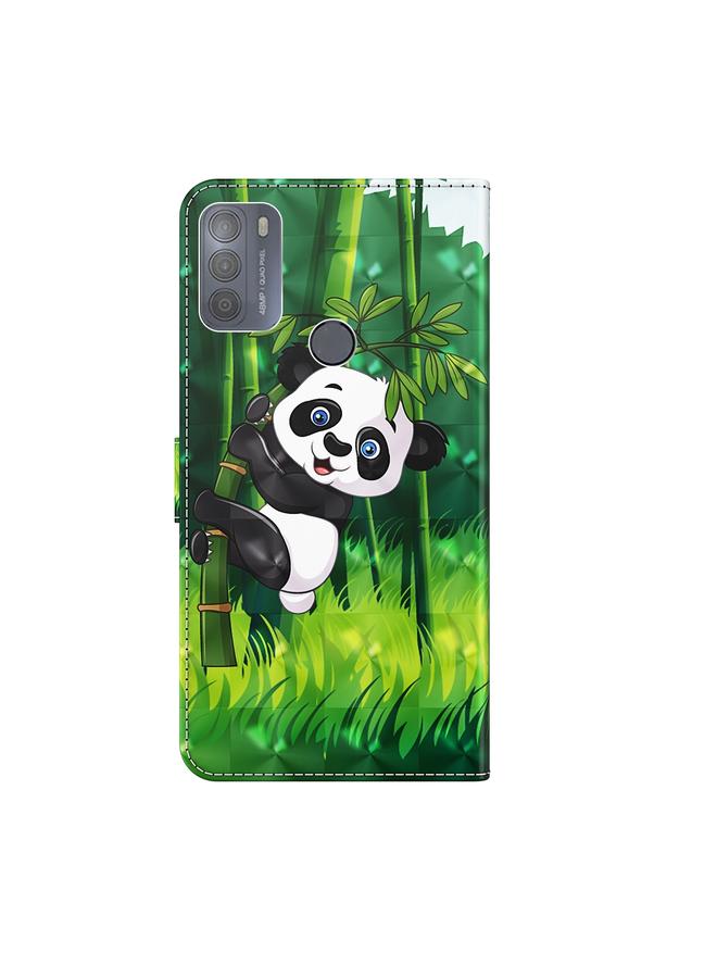 اس-توب جراب لهاتف Motorola Moto G50 بنمط رسم ثلاثي الأبعاد مصنوع من مادة TPU + جلد PU - Image 3