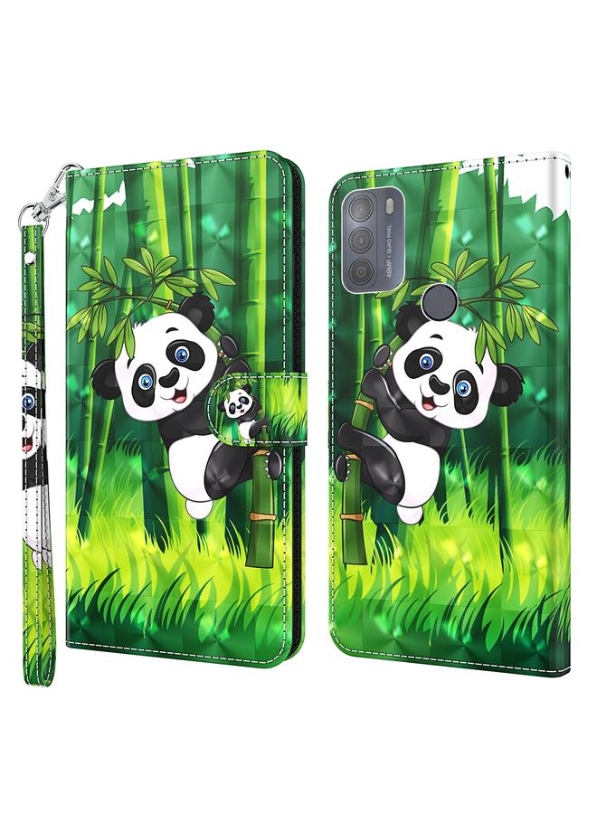 اس-توب جراب لهاتف Motorola Moto G50 بنمط رسم ثلاثي الأبعاد مصنوع من مادة TPU + جلد PU - Image 1