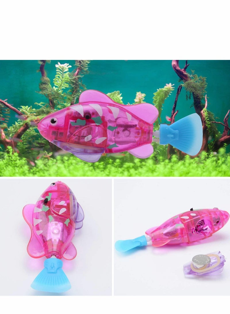 Water Activated LED Fish Toy Fun Colorful Swimming Robot for Cats and Kids Birthday Gift 4 Pack - Image 2