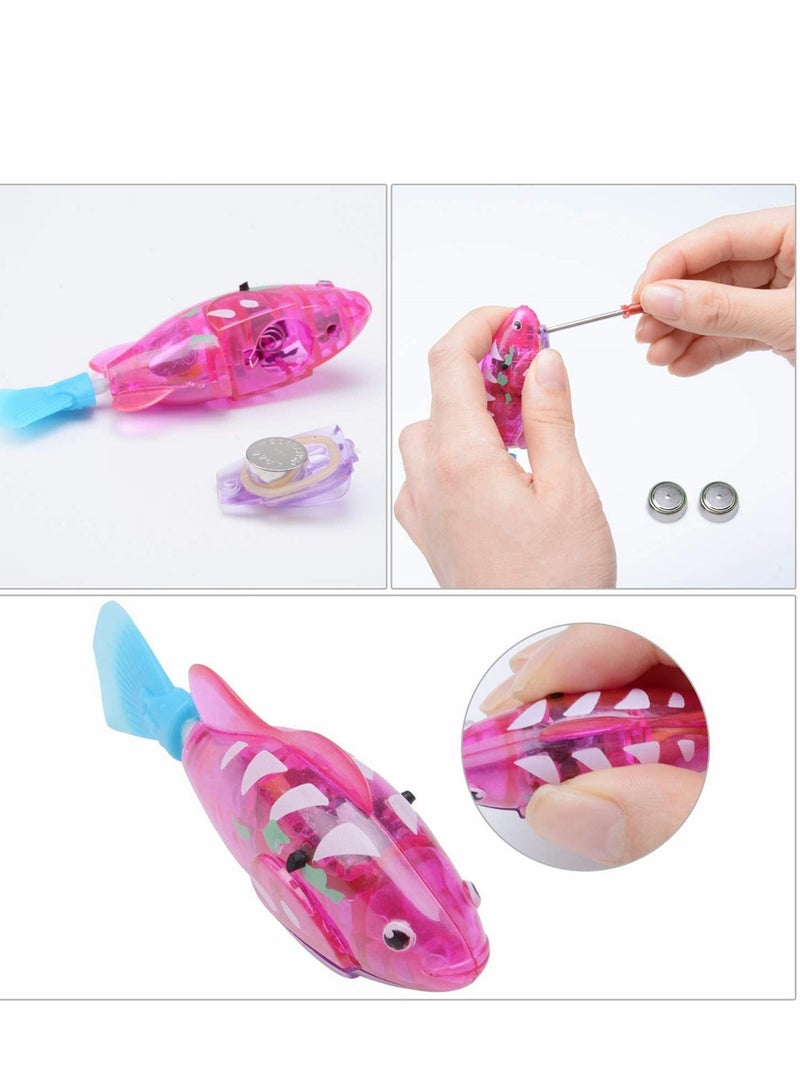 Water Activated LED Fish Toy Fun Colorful Swimming Robot for Cats and Kids Birthday Gift 4 Pack - Image 3