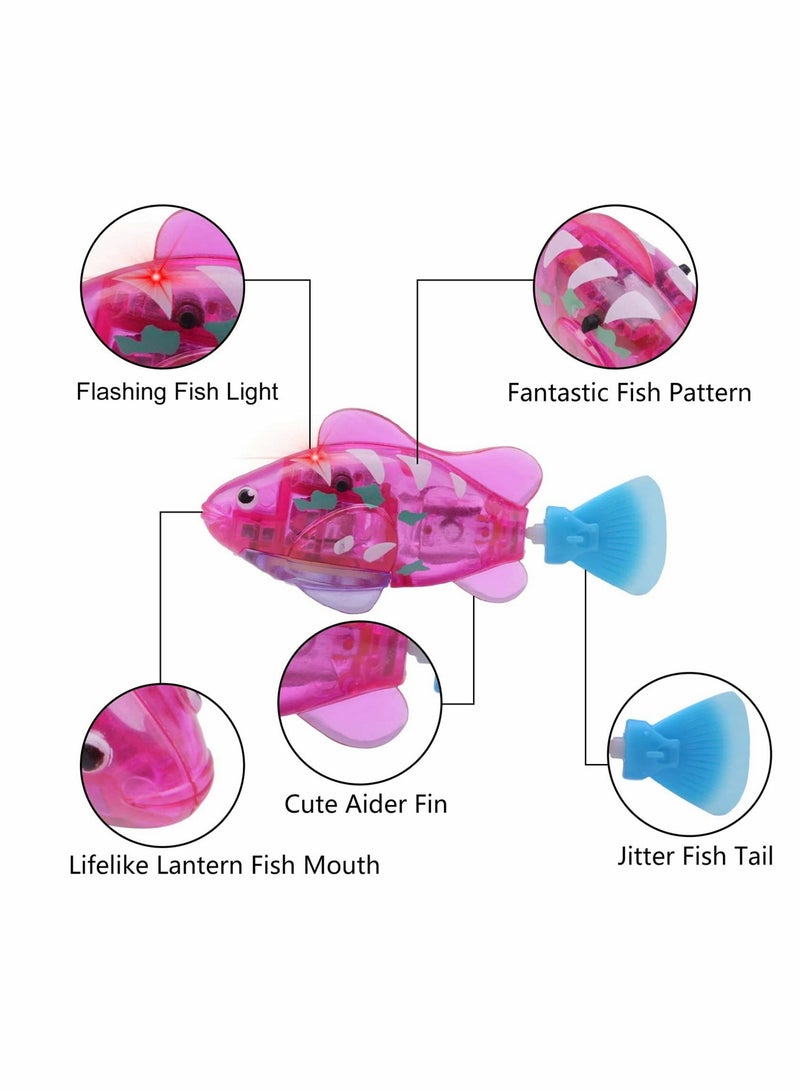 Water Activated LED Fish Toy Fun Colorful Swimming Robot for Cats and Kids Birthday Gift 4 Pack - Image 4