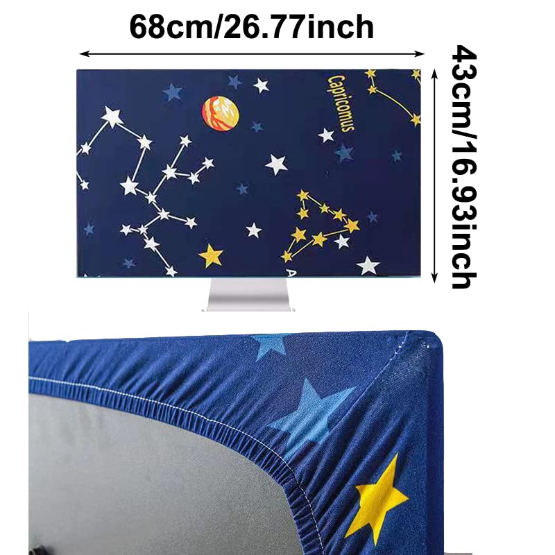 ALHBEJT Monitor Dust Cover 26, 27, 28,29 in Anti-Static Dustproof Protective Cover for LCD/LED/HD Panel Case Computer Sleeve Compatible with PC, Desktop and TV (Blue constellation,26-29inch) - Image 4