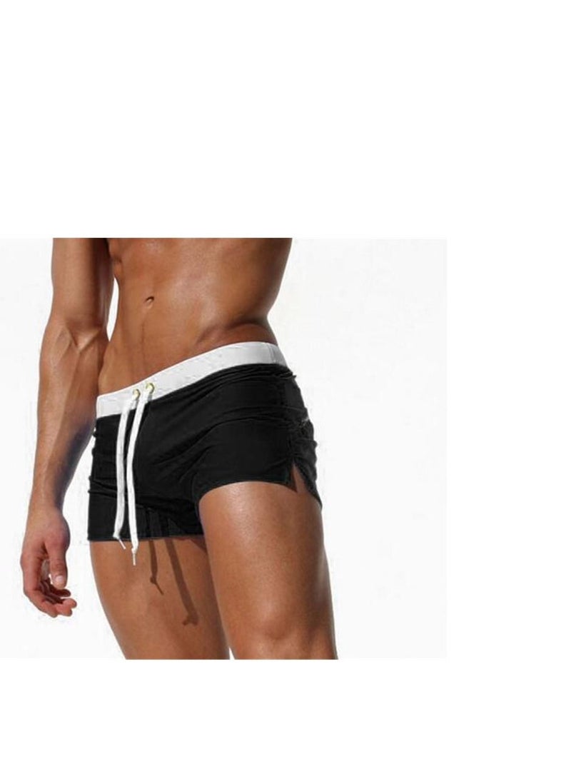 Loquat Men's Boxer Swim Shorts Stylish Back Pocket Design Beach Breathable Beach Shorts Swimwear