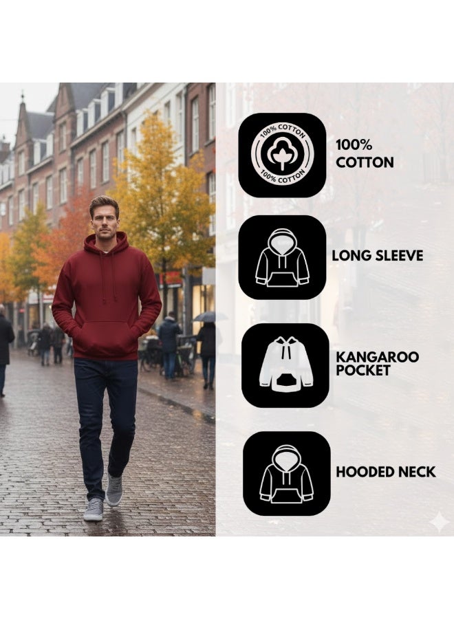 برينت شوب فور مي هوديي للرجال - بلوفر كلاسيكي بقلنسوة للرجال - هودي ناعم ومريح للارتداء اليومي، بدون سحاب، سويت شيرت دافئ وأنيق للخريف والشتاء - Image 5