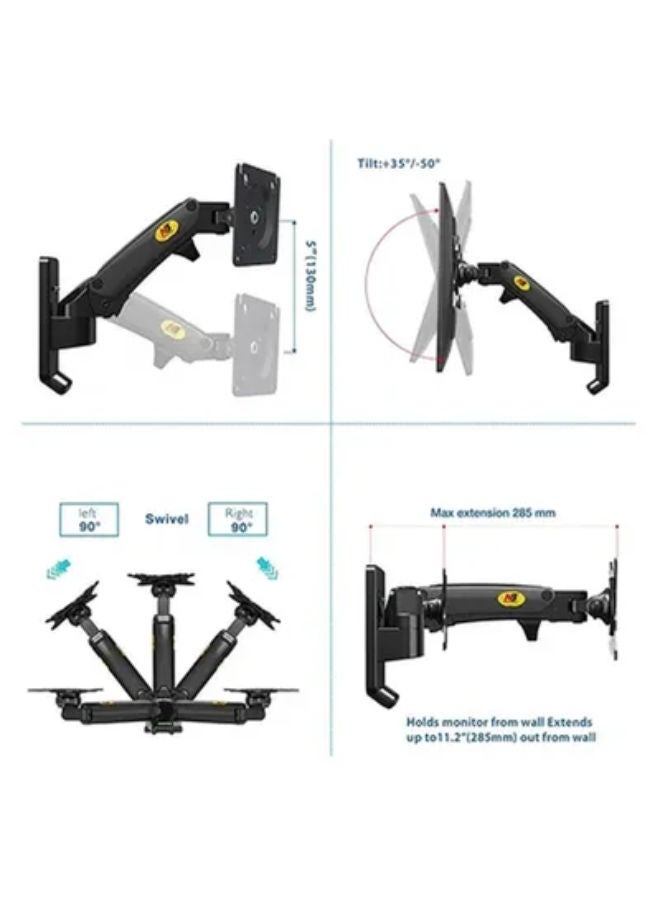 NB NORTH BAYOU Adjustable TV Wall Mount With Gas Spring For 40 - 50 Inch Monitors Black - Image 4