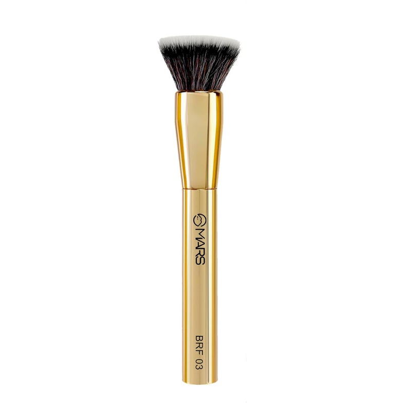 Mars MARS Artists Arsenal Professional Foundation Flat make up Brush  Feather Soft Touch  Precise Synthetic Bristle  Luxe Packaging flat straight makeup brush Golden - Image 1