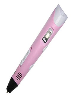 Generic 3D Printing Pen Adjustable Speed and Temperature LED Display ABS Pen Holder with 1 Roll 10m PLA Filament Template Paper Pink 