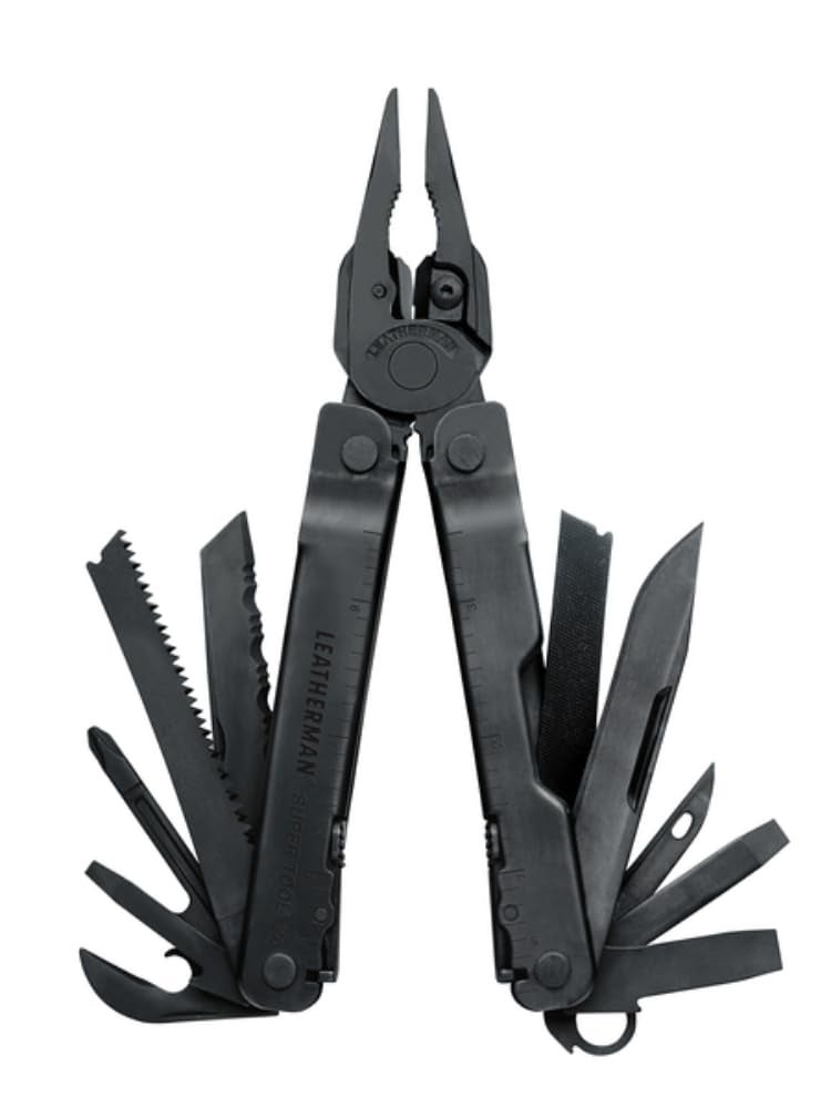 LEATHERMAN, Super Tool 300 Multitool with Premium Replaceable Wire Cutters and Saw, Black - Image 1