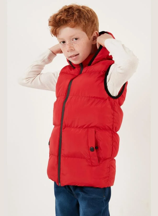 Lela Lela Zippered Hooded Pocket Puffer Vest Unisex Child VEST 5761983
