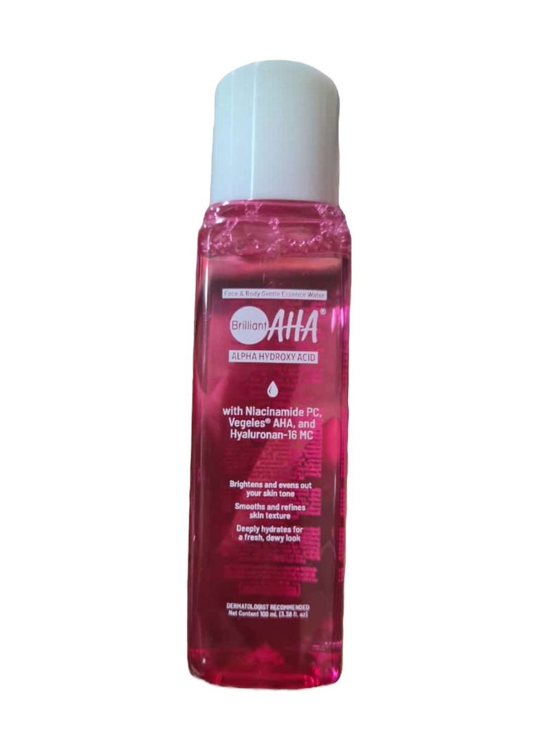 Alpha hydroxy acid face and body essencew water