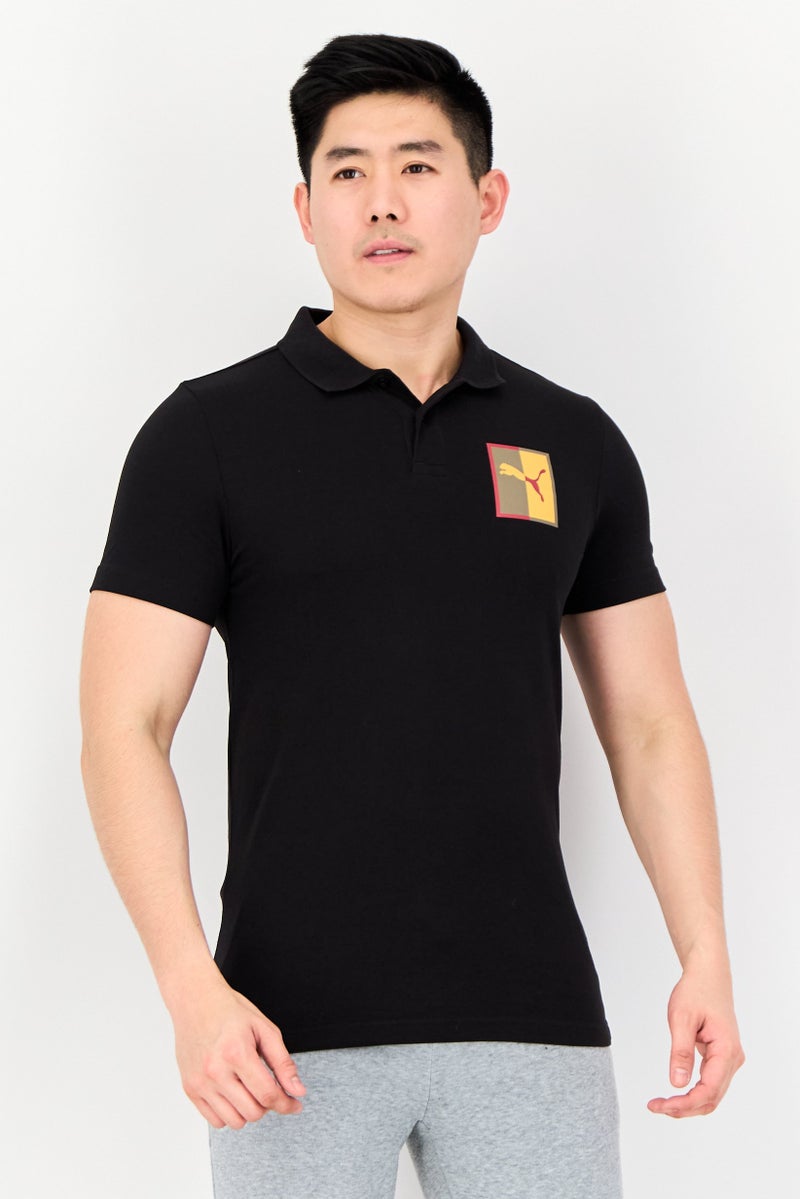 PUMA Men Slim Fit Short Sleeves Outdoor Polo Shirt, Black - Image 1