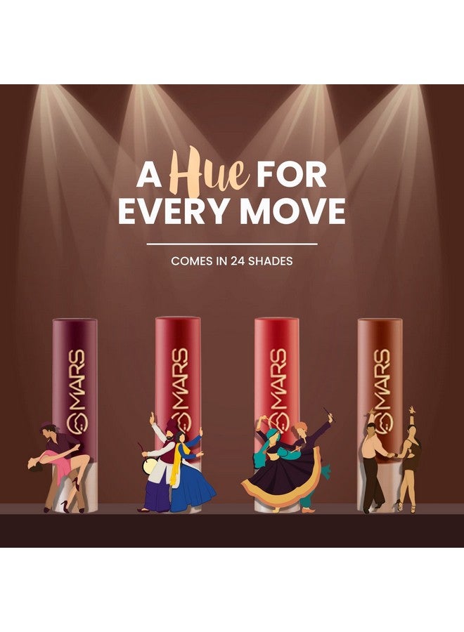 مارس أحمر شفاه MARS Creamy Matte Long Lasting للنساء | أحمر شفاه كريمي | تطبيق بلمسة واحدة | ناعم وخفيف الوزن (3.2 جم) (21-Giddha Glow) - Image 3