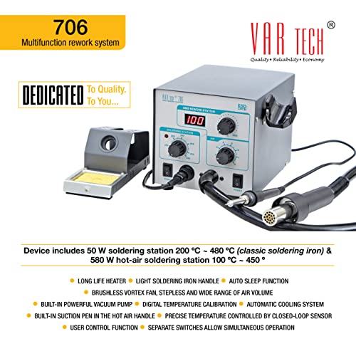 VAR TECH 706 Rework system 2 in 1 Soldering and SMD rework station Industrial Grade - Image 3