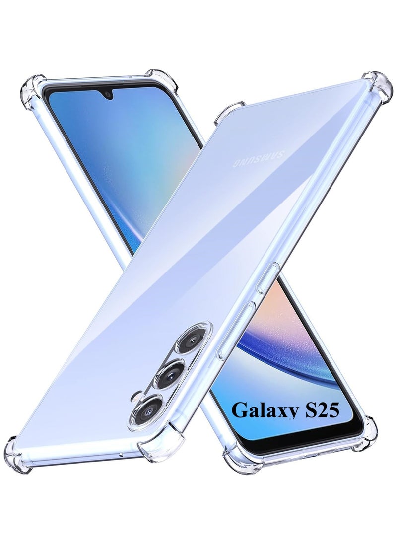 Generic - Samsung Galaxy S25 5G Cover Case soft TPU Transparent  Back Protective Case Shock Absorbent Reinforced Bumper Corners Clear Case for S25 Clear 5G - Image 1