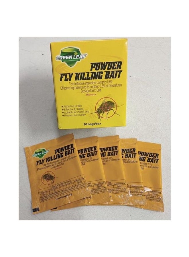 Green Leaf Powder Fly Killing Bait Eco-Friendly Effective Medicine Insecticide Roach Killer Pest Control(20pcs) - Image 2