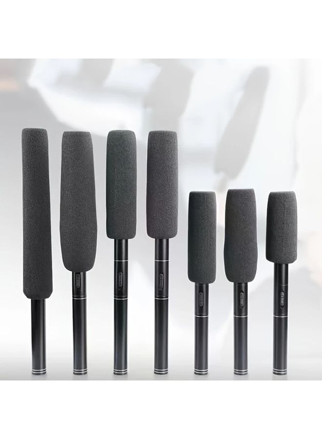 غطاء ميكروفون مضاد للرياح 160 مم رغوة سوداء حامي رأس البط للمقابلات البودكاست - Image 5