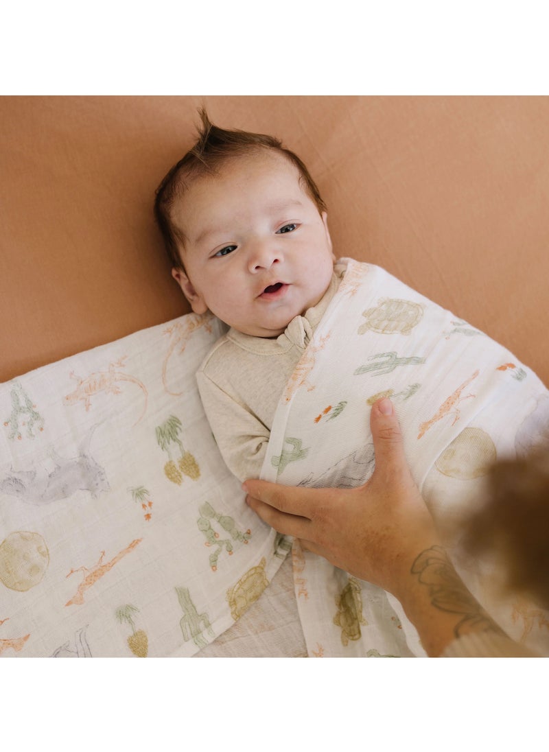 little unicorn Little Unicorn Cotton Muslin Swaddle Single Desert Night  - Image 1