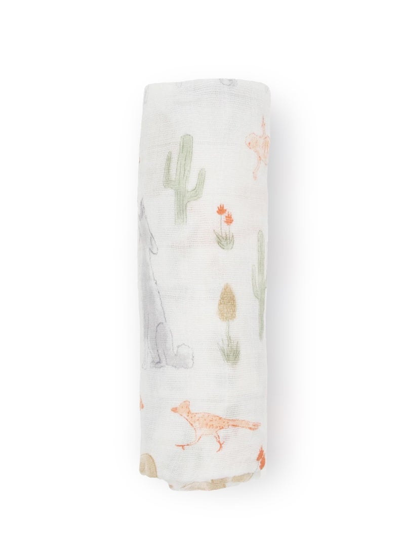 little unicorn Little Unicorn Cotton Muslin Swaddle Single Desert Night  - Image 5