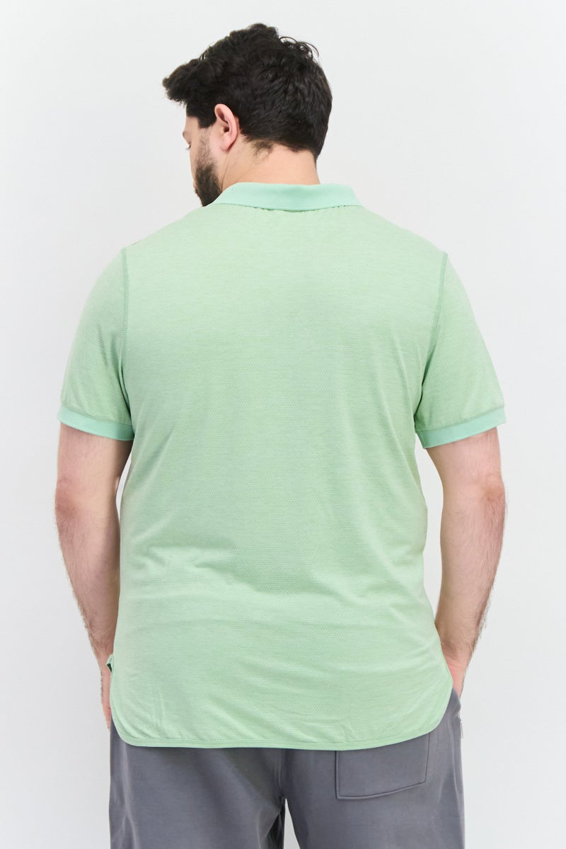 MOTION Men Sportswear Fit Short Sleeve Tennis Polo Shirt, Light Sage Green - Image 2