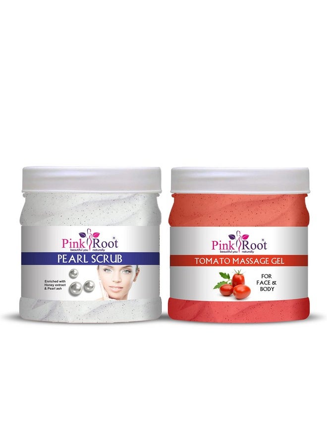 Pink Root - Pink Root Tomato Massage Gel 500ml with Pearl Scrub 500ml - Image 1