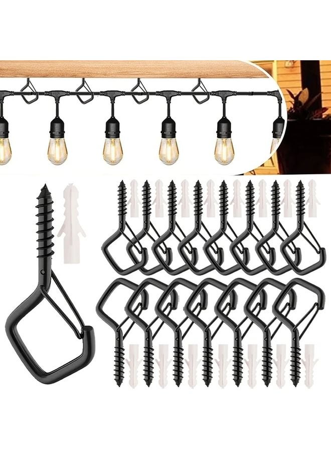 160 Pcs Heavy Duty Steel Outdoor Hooks For String Lights Black Rust Resistant - Image 2