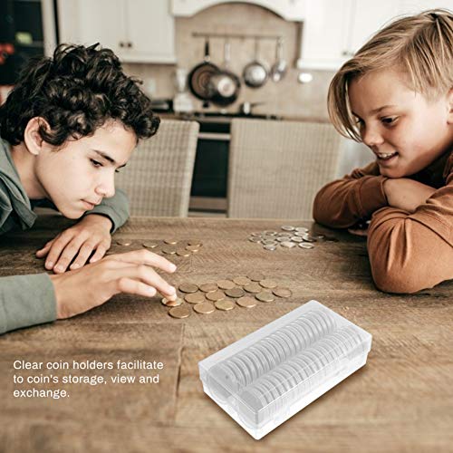 NUOBESTY 40pcs 50mm Coin Capsules Case Holder Plastic Storage Container with Storage Organizer Box for Coin Collection Supplies - Image 2