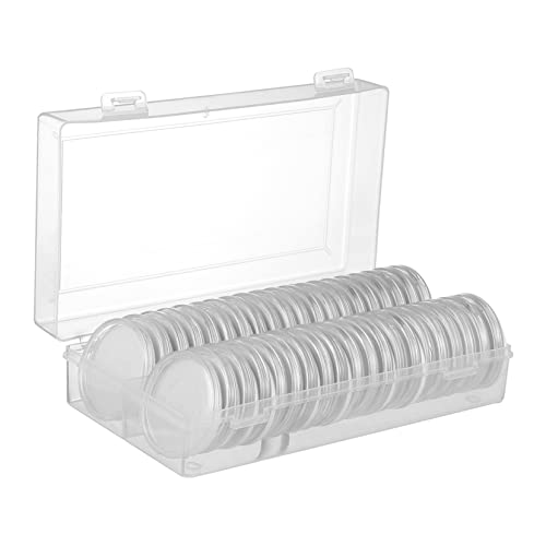 NUOBESTY 40pcs 50mm Coin Capsules Case Holder Plastic Storage Container with Storage Organizer Box for Coin Collection Supplies - Image 4