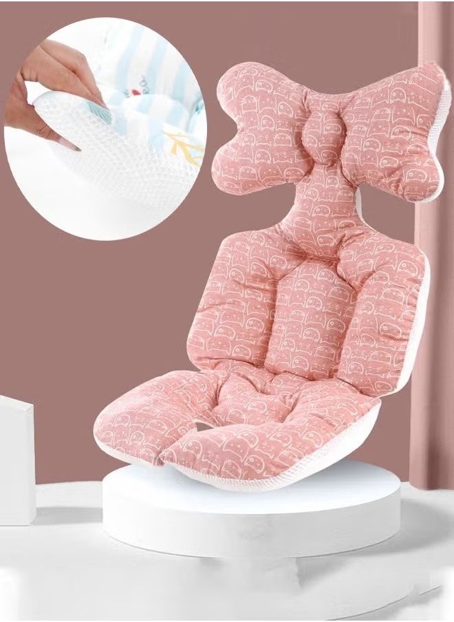 Gonice Baby Stroller Cushion Seat Pad Liner Pink Baby Seat Pad Liner for Stroller–Soft and Breathable 3D Air Mesh Cotton Universal Baby Stroller Cushion Infant Reversible Cotton Newborn Cushion pad  - Image 1