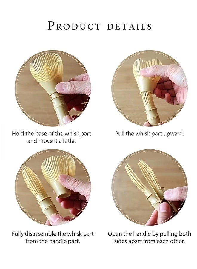 Reusable Plastic Matcha Whisk, Durable ABS PP Resin Chasen Brush Detachable Foam Mixing Tool for Matcha Green Tea Powder Latte Making and Daily Use - Image 5