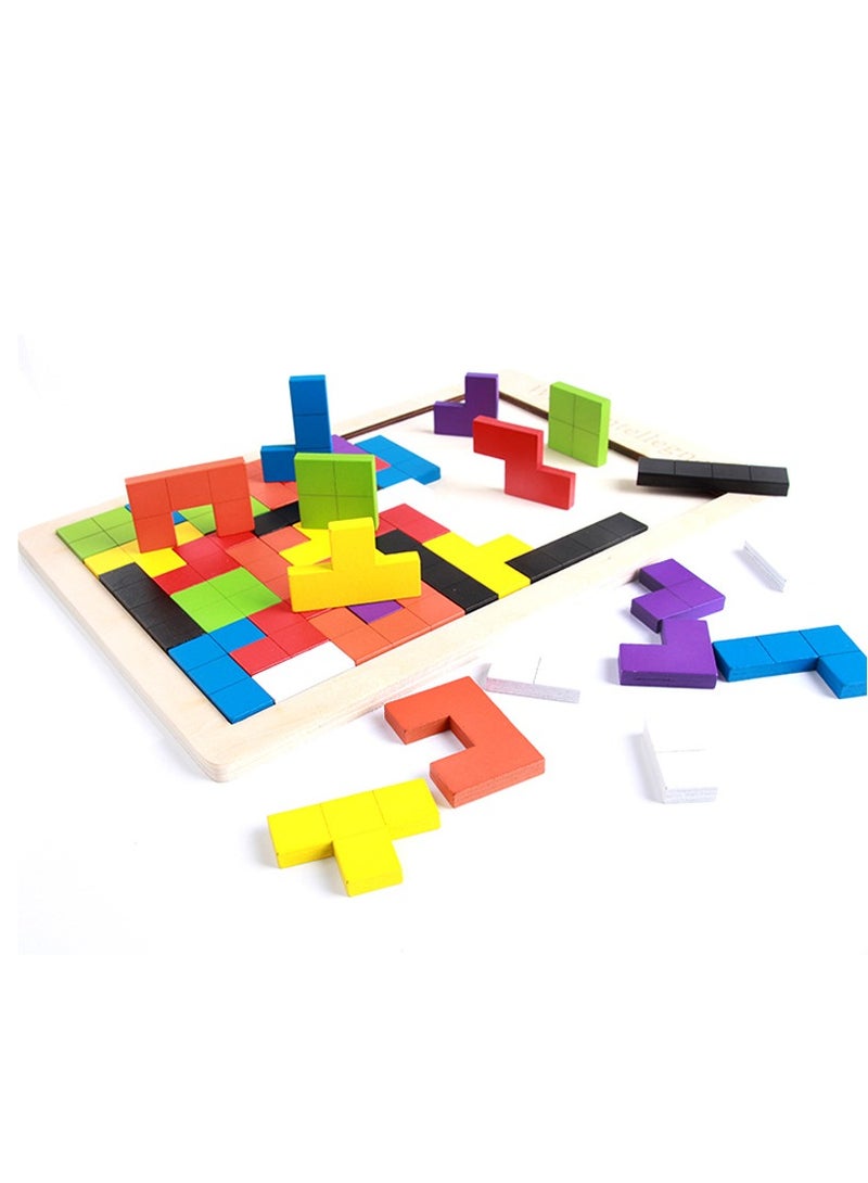 Wooden Puzzles for Kids Ages 4-8 8-10 Thick Colorful 3D Russian Blocks and Brain Teaser Tangram Jigsaw Intelligence Toys Educational Gift for Toddlers 3 4 5 6 7 Years Old Boys Girls  - Image 5