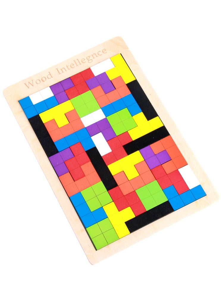 Wooden Puzzles for Kids Ages 4-8 8-10 Thick Colorful 3D Russian Blocks and Brain Teaser Tangram Jigsaw Intelligence Toys Educational Gift for Toddlers 3 4 5 6 7 Years Old Boys Girls  - Image 3