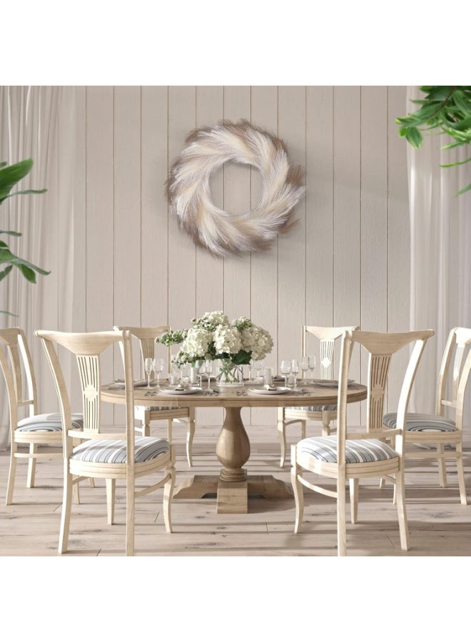 SYOSI Pampas Grass Wreath, Large Boho Front Door Wreath, Farmhouse Pampas Wreaths for Wall, Entryway, Living Room, Bedroom, Wedding, Holiday, Party Decoration, Elegant (57cm, Natural Beige) - Image 2