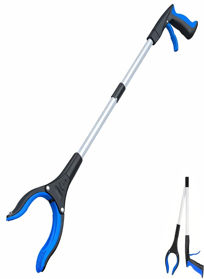 POPDA Grabber Reacher Tool - 32” Extra Long Foldable Gripper and Reaching Tool - Heavy Duty Pick Up Stick Grabbers for Seniors, Trash, Surgery Recovery Must Haves Gifts (Blue) - Image 1