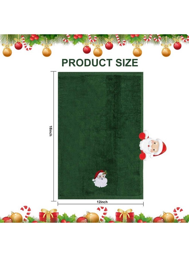 LUOWAN Christmas Hand Towels, 3 Packs Decorative Dish Towels Set, 100% Cotton Wash Basin Towels for Drying, Cleaning, Cooking & Baking, Embroidered Christmas Holiday Design Towels Gift Set - Image 2