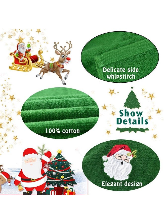 LUOWAN Christmas Hand Towels, 3 Packs Decorative Dish Towels Set, 100% Cotton Wash Basin Towels for Drying, Cleaning, Cooking & Baking, Embroidered Christmas Holiday Design Towels Gift Set - Image 4