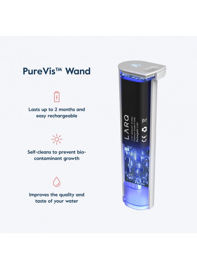 LARQ قارورة LARQ Pitcher PureVis سعة 1.9 لتر / 8 أكواب | قارورة فلتر مياه UV ذاتية التنظيف لمياه الصنبور والشرب | تزيل الكلور، PFAS، PFOS، وأكثر | فلتر كربون نباتي، ضمان لمدة سنة - Image 4