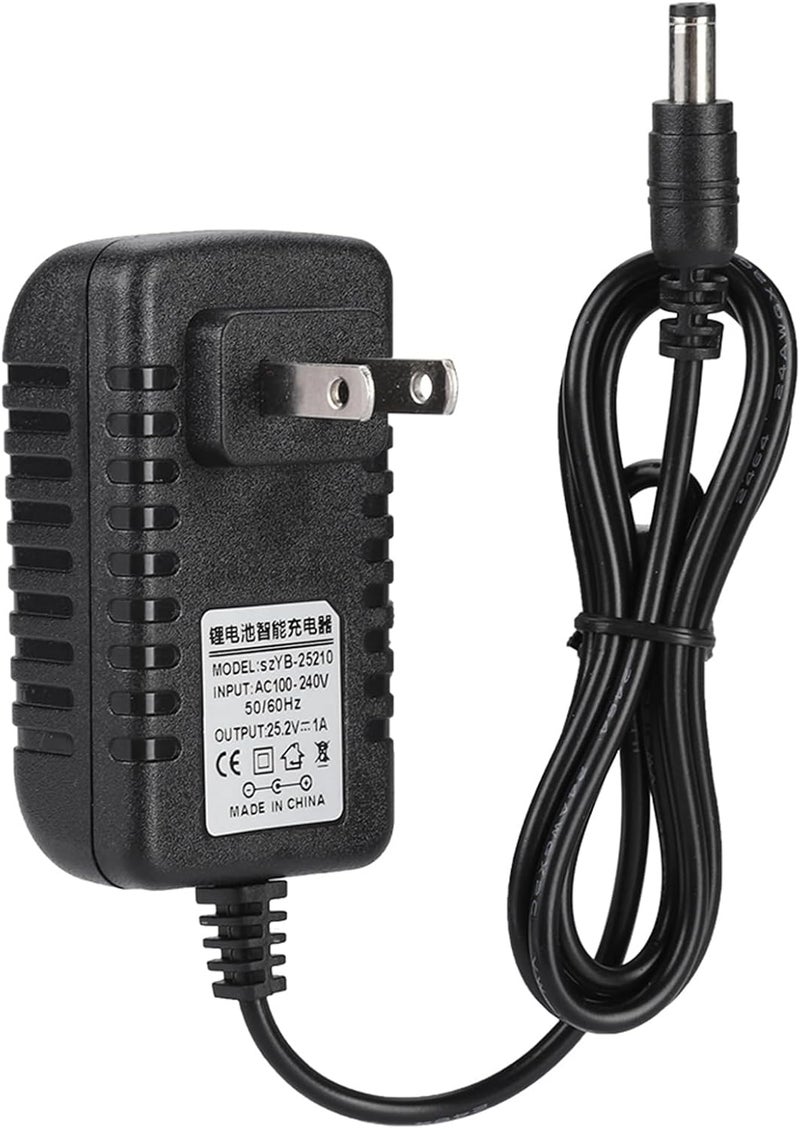 klarako Fast Charging Li Ion Charger Adapter for Over Voltage, 25.2V 1A Lithium Ion with MultiProtections Short Circuit, and Over Current (US Plug 100‑240V) - Image 1