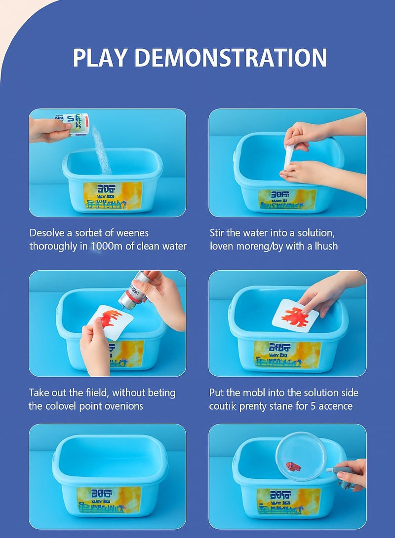 مجموعة ألعاب قزم الماء السحري - مجموعة خرز جل مائي اصنعها بنفسك مع 8 ألوان و8 قوالب، صانع كائنات بحرية هلامية إبداعية، لعبة حسية STEM للأطفال من سن 3 سنوات فما فوق (صندوق هدايا متضمن) - Image 4