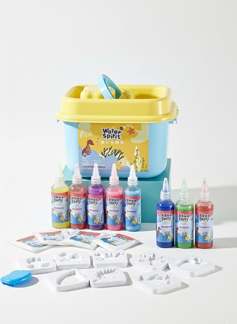 Magic Water Elf Toy Kit – DIY Water Gel Beads Set with 8 Colors & 8 Molds, Creative Jelly Sea Creature Maker, Sensory STEM Toy for Kids Ages 3+ (Gift Box Included) - Image 4