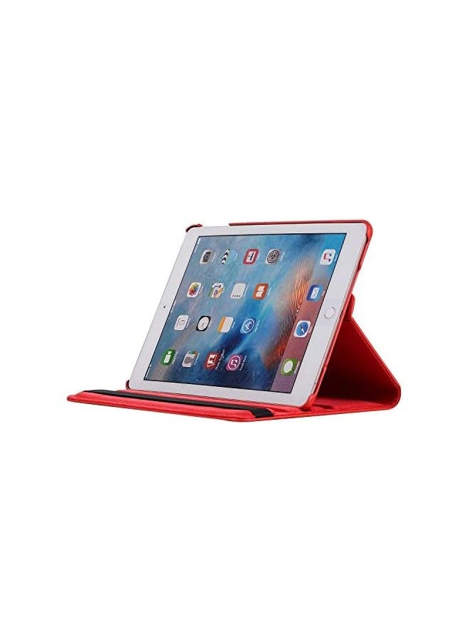 erorex - Smart Cover Case for iPad 9.7”, 360 Degree Rotating Stand Cover for Apple iPad 2017-2018, Synthetic Leather Flip Cover Case for iPad 5th/6th Generation, Slim Lightweight Stand Cover, Red - Image 1